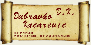 Dubravko Kačarević vizit kartica
